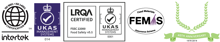 Celtic Chemicals Ltd meets FSSC 22000 Food Safety Standards, FEMAS Assurance Scheme standards and are accredited by LRQA to BRC Storage & Distribution